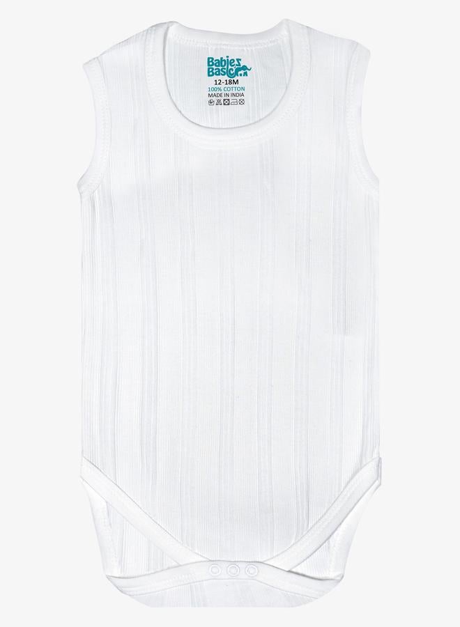 Babies Basic Pack of 3 - Super Combed Cotton Sleeveless Bodysuit - Image 2